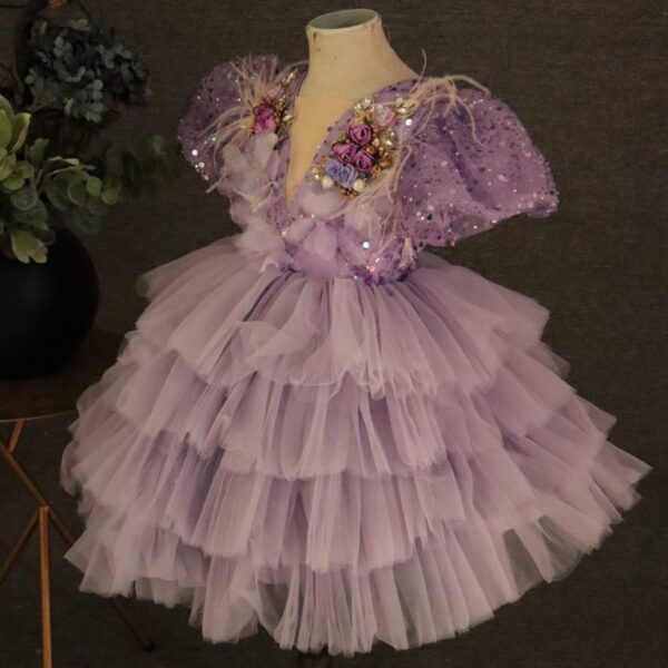 girls-pageant-dress-stage-performance Luxury Velvet and Tulle Winter Celebration Gown for Kids