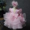 Adjustable corset style lace up back on girls ceremonial gown