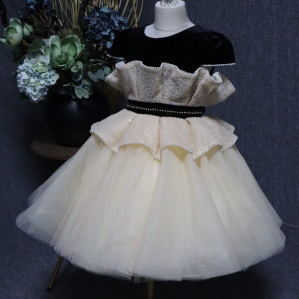 Close up of breathable soft cotton lining in kids formal dress