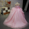 A long, ethereal pink princess dress for hosting and stage performances, with a high-end princess style