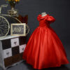 girl red long doll collar dress princess dress doll hosted the stage show cute