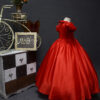 girl red long doll collar dress princess dress doll hosted the stage show cute