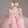 Blush Pink 3D Butterfly Short Tutu Dress | Baby Girl Princess Party Gown