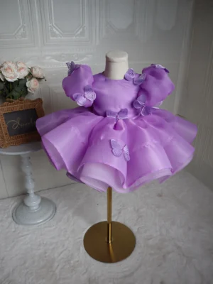 O1CN01u8c2LZ2NXEgBqWBqX_!!4088969972 Lavender 3D Butterfly Baby Girl Dress | Puff Sleeve Organza Party Gown for Toddlers