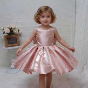 O1CN01xbvjDbPKVBL3thOC_!!2217077453636-0-cib Toddler Pink Satin Flower Girl Dress with Big Bow Back, Kids Wedding Party Formal Dress